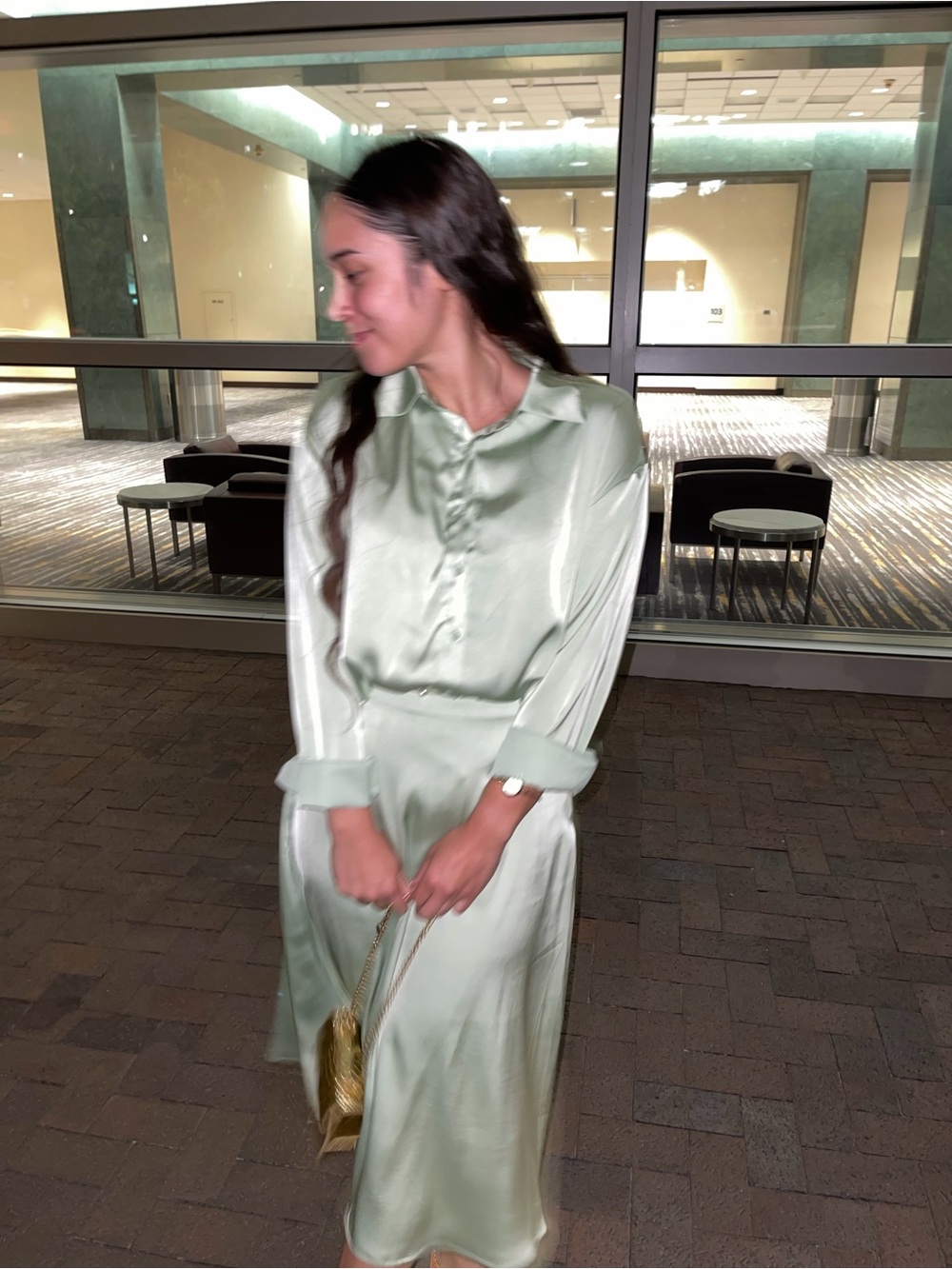 Green Skirt Set